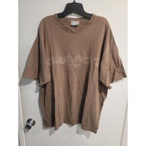 Vtg Becker Surfboards Shop Shirt Brown XLarge Surfer Shaped Malibu Hermosa Beach